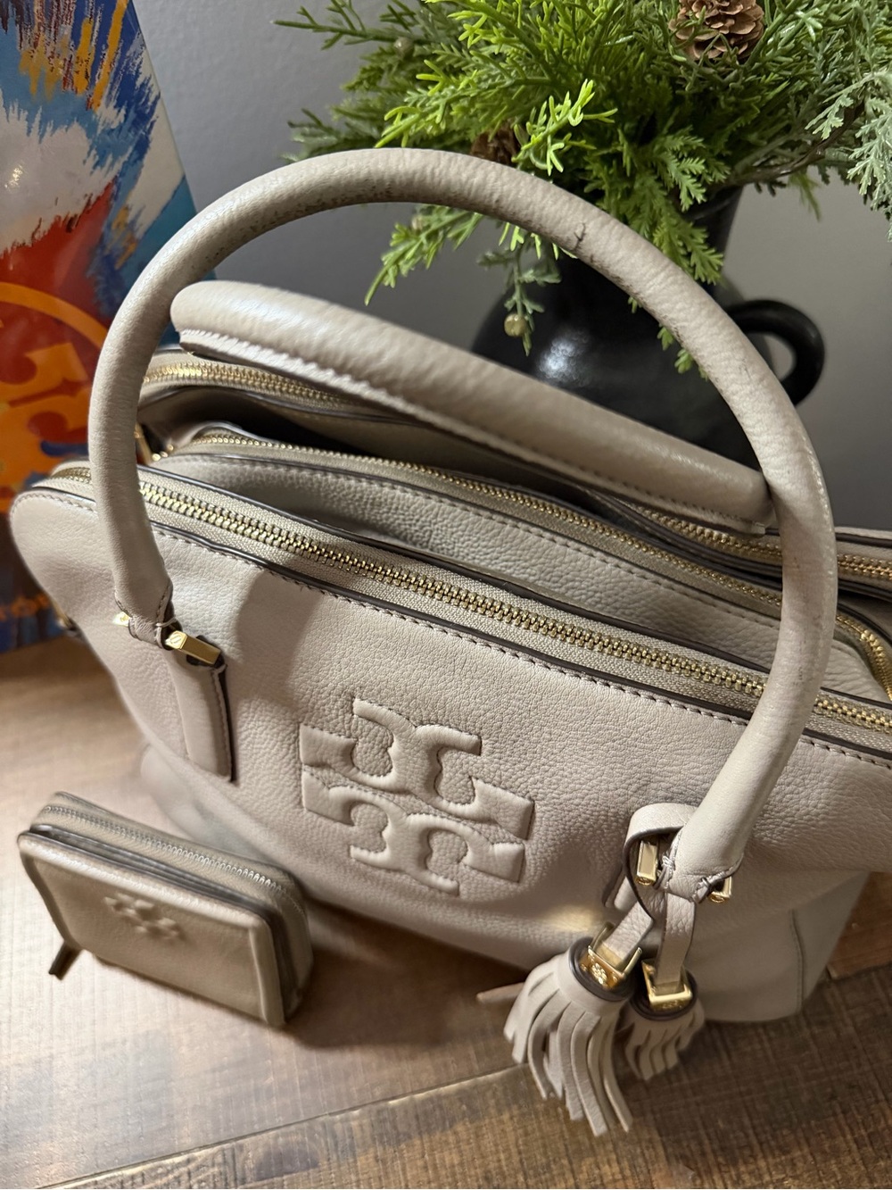 Tory Burch Thea Triple Zip Satchel Bag - Picture 3 of 16